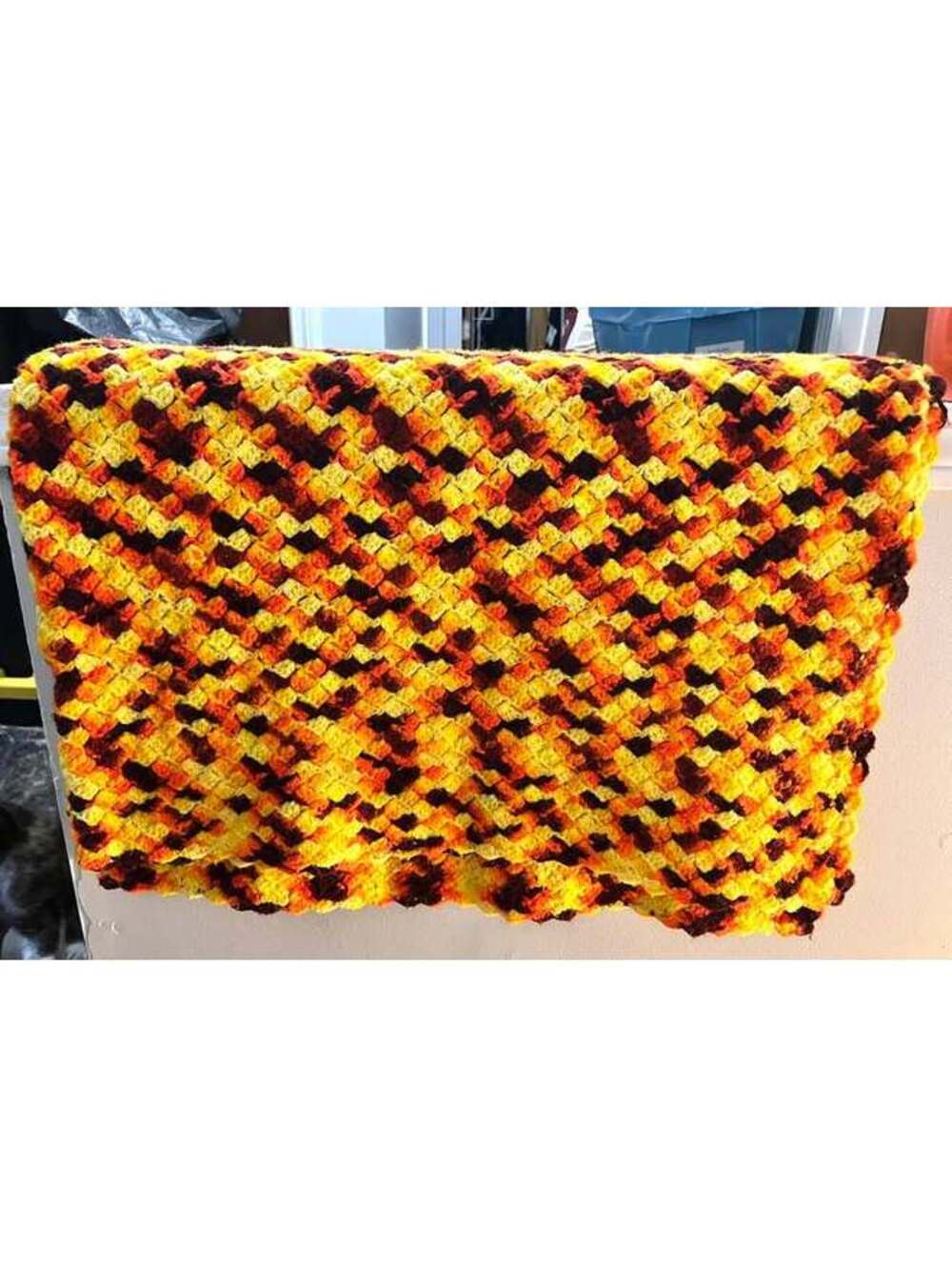 Beautiful Autumn Fall Colors Afghan Crochet Blanket Orange Yellow Brown